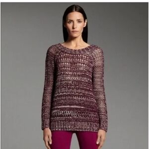 Narciso Rodriguez Y2k Purple Shimmery Open Knit Pullover Sweater Grunge